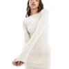 Kaiia Textured Scoop Back Midaxi Dress In Cream For Women -Kaiia Online Shop 206854890 1 cream