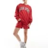 Kaiia Logo Sweatshirt And Shorts Co-ord In Red -Kaiia Online Shop 206901046 group 1