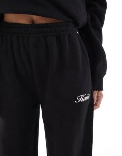 Kaiia Wide Leg Joggers Co-ord In Black For Women -Kaiia Online Shop 207088136 3