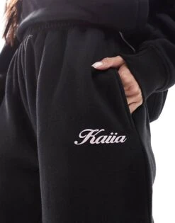 Kaiia Wide Leg Joggers Co-ord In Black For Women -Kaiia Online Shop 207088136 4