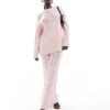 Kaiia Cable Knit Longline Oversized Jumper And Trousers Co-ord In Pink -Kaiia Online Shop 207118587 2