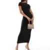 Kaiia Exclusive Slinky Cap Sleeve Low Back Maxi Dress In Black For Women -Kaiia Online Shop 207154565 1 black