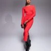Kaiia Knitted Bodycon Midaxi Jumper Dress In Red For Women -Kaiia Online Shop 207163609 1 red