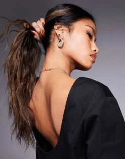 Kaiia Exclusive Low Back Drop Hem Mini Dress In Black For Women -Kaiia Online Shop 207222646 2