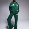 Kaiia Wide Leg Joggers Co-ord In Forest Green For Women 2 Kaiia Wide Leg Joggers Co-ord In Forest Green For Women -Kaiia Online Shop 207280167 1 forestgreen