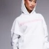 Kaiia Studio Borg Logo Oversized Hoodie In Grey And Pink For Women Grey Marl And Pink -Kaiia Online Shop 207280267 1 greymarlandpink