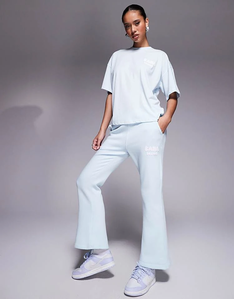 Kaiia Design Oversized T-shirt, Hoodie And Joggers Co-ord In Light Blue 5 Kaiia Design Oversized T-shirt, Hoodie And Joggers Co-ord In Light Blue - Image 3