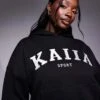 Kaiia Plus Logo Oversized Hoodie In Black For Women -Kaiia Online Shop 207285659 1 black