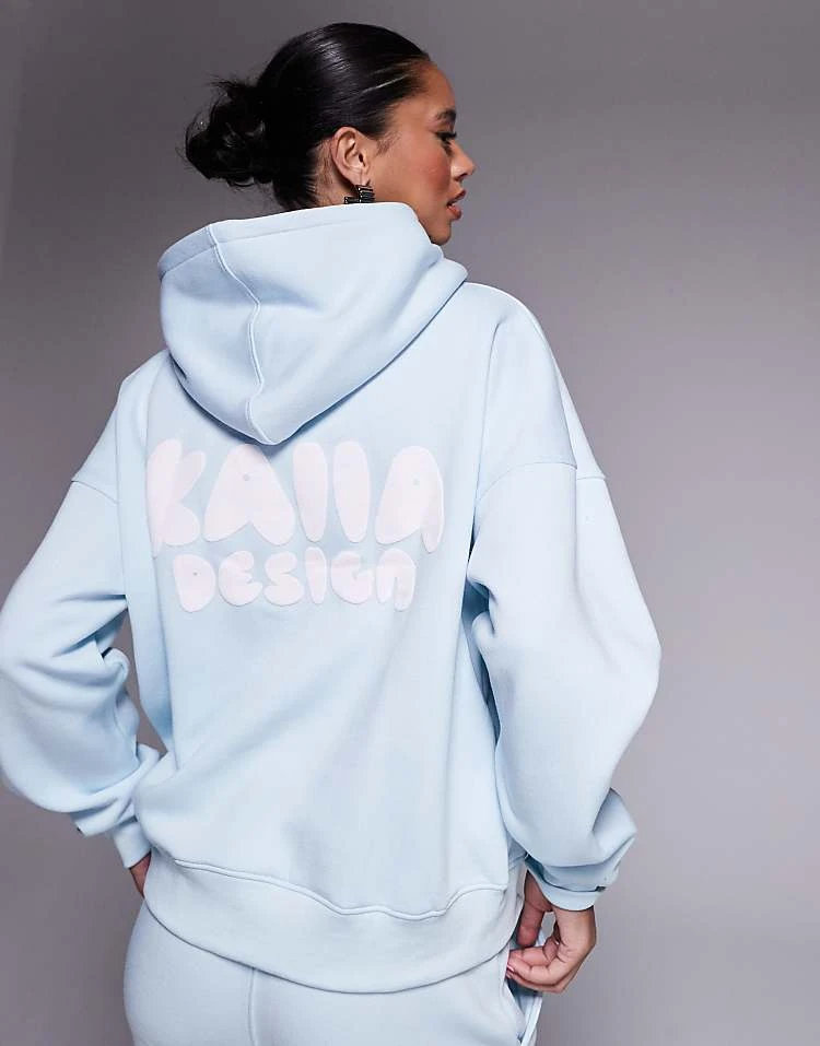 Kaiia Design Oversized T-shirt, Hoodie And Joggers Co-ord In Light Blue 4 Kaiia Design Oversized T-shirt, Hoodie And Joggers Co-ord In Light Blue - Image 2