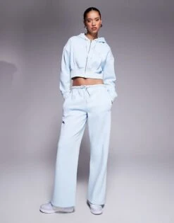 Kaiia Studio Fitted Zip Up Hoodie And Straight Leg Jogger Co-ord In Blue