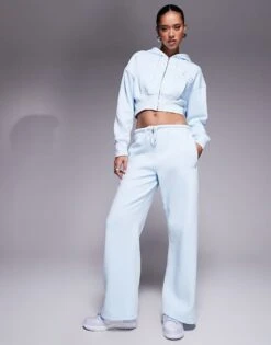 Kaiia Studio Fitted Zip Up Hoodie And Straight Leg Jogger Co-ord In Blue -Kaiia Online Shop 207323543 1 blue 1