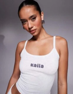 Kaiia Studio Logo Cami Top, Oversized Hoodie And Joggers Co-ord In Light Grey Marl -Kaiia Online Shop 207369393 1 greymarl 1