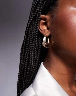 Kaiia Square Drop Earrings In Gold And Clear For Women -Kaiia Online Shop 207492904 1 clear 1