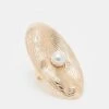 Kaiia Oval Ring With Pearl Detail In Gold For Women -Kaiia Online Shop 207492919 1 gold