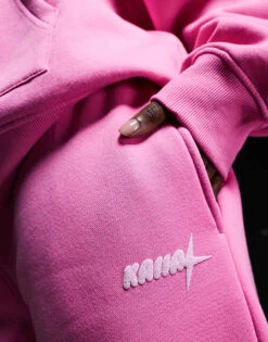 Kaiia Logo Wide Leg Jogger Co-ord In Pink For Women -Kaiia Online Shop 207506205 4