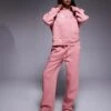 Kaiia Embroidered Logo Oversized Hoodie And Wide Leg Jogger Co-ord In Pink 1 Kaiia Embroidered Logo Oversized Hoodie And Wide Leg Jogger Co-ord In Pink -Kaiia Online Shop 207506417 3