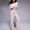 Kaiia Exclusive Pyjama Bottoms Co-ord In Cream & Red Bow Print For Women Cream And Red -Kaiia Online Shop 207527275 1 creamandred