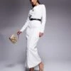 Kaiia Exclusive Tailored Long Sleeve Button Through Maxi Dress In White For Women -Kaiia Online Shop 207573031 1 white