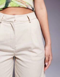 Kaiia Exclusive Tailored Longline Shorts In Beige For Women -Kaiia Online Shop 207573245 3