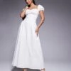 Kaiia Exclusive Milkmaid Puff Sleeve Maxi Dress In Cream For Women -Kaiia Online Shop 207573274 1 cream