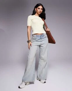 Kaiia Exclusive Scallop Button Front Short Sleeve Cardigan In Butter Yellow For Women -Kaiia Online Shop 207573410 4