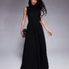 Kaiia Exclusive Sleeveless High Neck Gathered Skirt Maxi Dress In Black For Women -Kaiia Online Shop 207588989 1 black