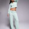 Kaiia Exclusive Pointelle Button Through Pj Top And Bottoms Co-ord In Sage -Kaiia Online Shop 207625888 3