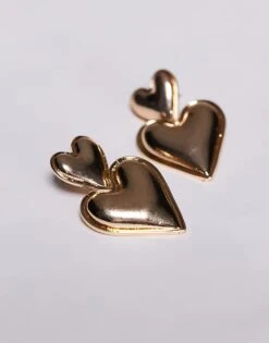 Kaiia Double Heart Earrings In Gold For Women -Kaiia Online Shop 207678499 3