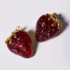 Kaiia Strawberry Stud Earrings In Red And Gold For Women Red/gold