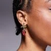 Kaiia Pearl Detail Strawberry Earrings In Red And Gold For Women -Kaiia Online Shop 207678568 1 strawberry