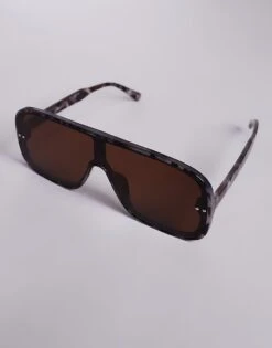 Kaiia Oversized Visor Sunglasses In Tort And Brown For Women -Kaiia Online Shop 207911331 3