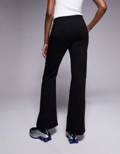 Kaiia Tall Embroidered Logo Wide Leg Joggers In Black For Women -Kaiia Online Shop 207998972 5