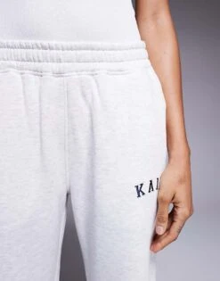 Kaiia Tall Embroidered Logo Wide Leg Joggers In Light Grey For Women -Kaiia Online Shop 207998974 4