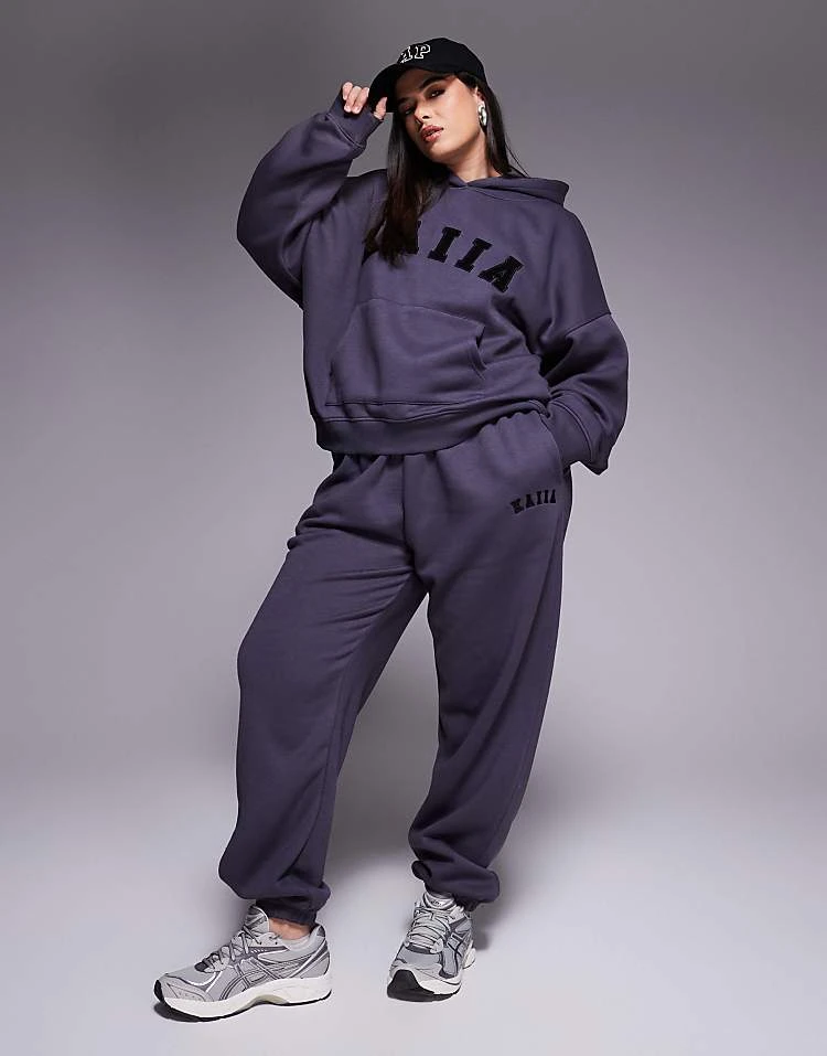 Kaiia Plus Overized Hoodie, Cuffed Joggers, Wide Leg Joggers & Shorts Mix & Match In Dark Grey 4 Kaiia Plus Overized Hoodie, Cuffed Joggers, Wide Leg Joggers & Shorts Mix & Match In Dark Grey - Image 2