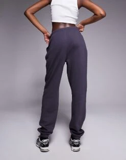 Kaiia Tall Embroidered Logo Cuffed Joggers In Dark Grey For Women Charcoal -Kaiia Online Shop 207999111 4