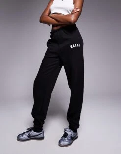 Kaiia Tall Embroidered Logo Cuffed Joggers In Black For Women -Kaiia Online Shop 207999136 3