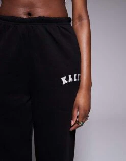 Kaiia Tall Embroidered Logo Cuffed Joggers In Black For Women -Kaiia Online Shop 207999136 4