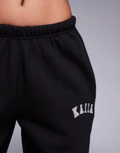 Kaiia Petite Embroidered Logo Cuffed Joggers In Black For Women -Kaiia Online Shop 207999147 3