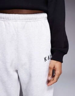 Kaiia Tall Embroidered Logo Cuffed Joggers In Light Grey For Women -Kaiia Online Shop 207999190 4