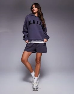 Kaiia Overized Hoodie, Cuffed Joggers, Wide Leg Joggers & Shorts Mix & Match In Dark Grey -Kaiia Online Shop 207999278 1 charcoal 1