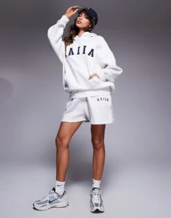 Kaiia Overized Hoodie, Cuffed Joggers, Wide Leg Joggers & Shorts Mix & Match In Grey Marl -Kaiia Online Shop 207999297 1 grey 1